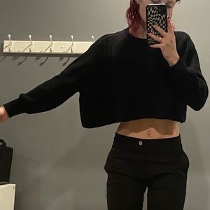 Cropped black sweater